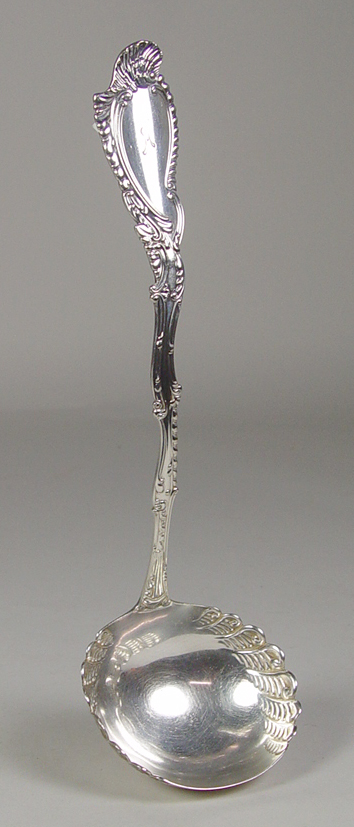 Appraisal: Gorham Victorian Sterling Punch Ladle Unknown pattern Patented Monogrammed long