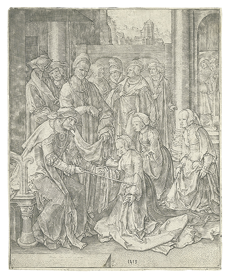 Appraisal: LUCAS VAN LEYDEN Esther before Ahasueras Engraving x mm x