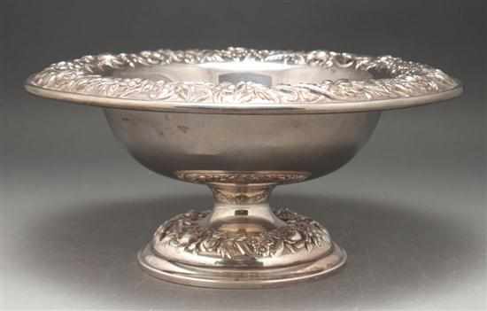 Appraisal: American repousse sterling silver pedestal bowl pattern AF S Kirk