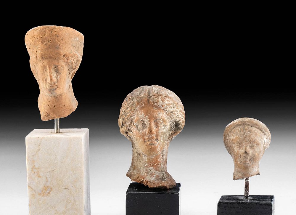 Appraisal: Lot of Greek Hellenistic Terracotta Votive Heads Greece Hellenistic ca