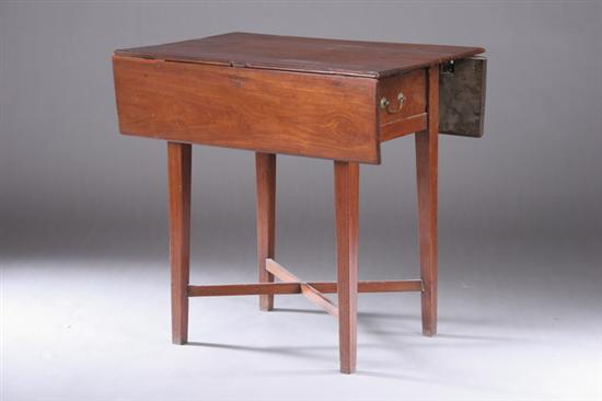 Appraisal: ENGLISH GEORGE III MAHOGANY DROP-LEAF TABLE Early th century Single-drawered