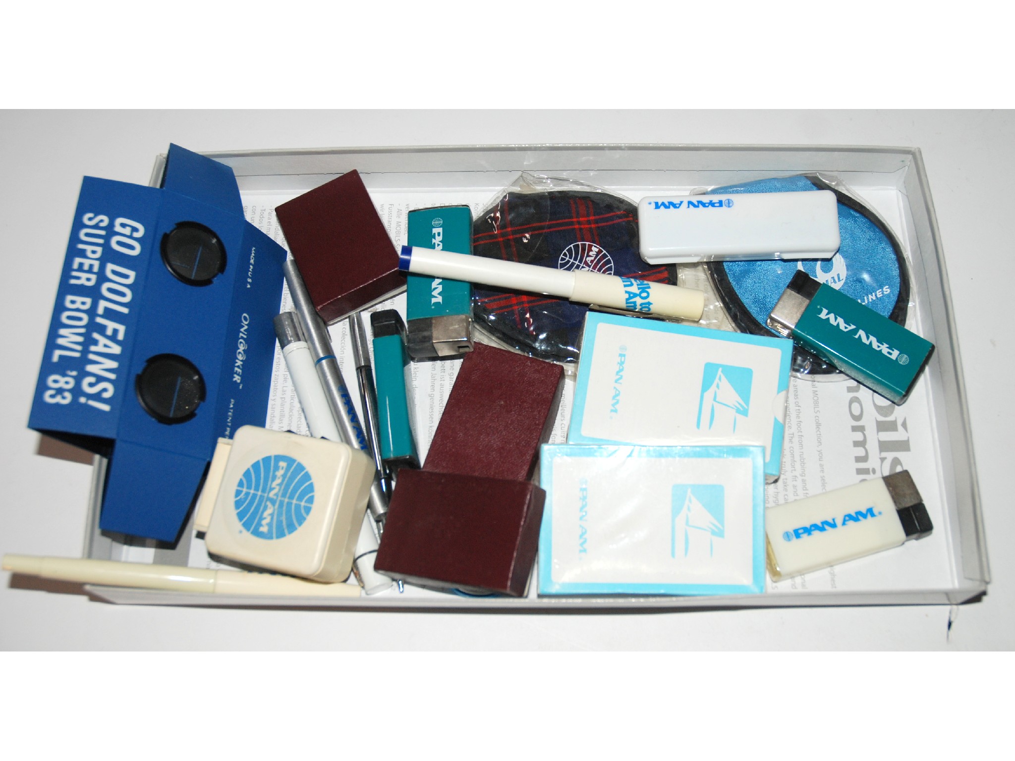 Appraisal: A collection of Pan Am related memorabilia including playing cards