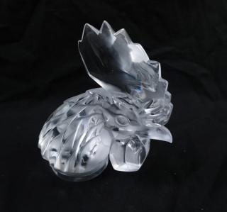 Appraisal: Lalique Crystal Rooster Sculpture Lalique crystal rooster sculpture H x