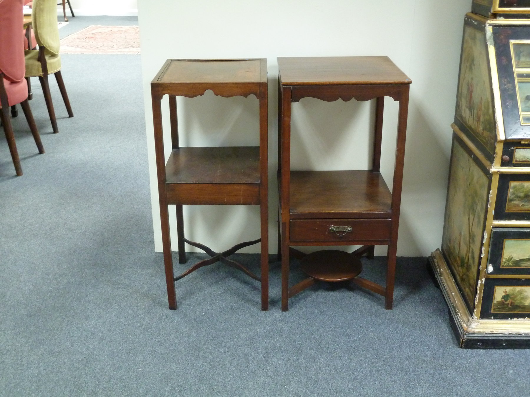 Appraisal: A George III mahogany washstand altered the legs united by