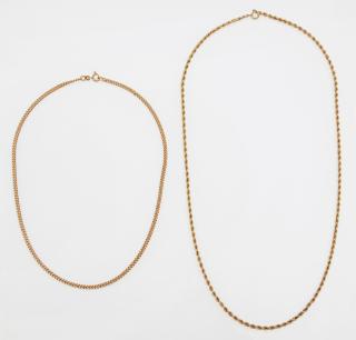 Appraisal: Two K Yellow Gold Necklaces one of twisted rope design