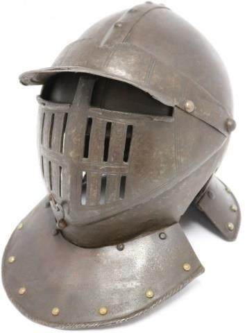 Appraisal: TH C GERMAN STYLE HELMET SHOWS REPAIRS TOVISOR AND GORGET