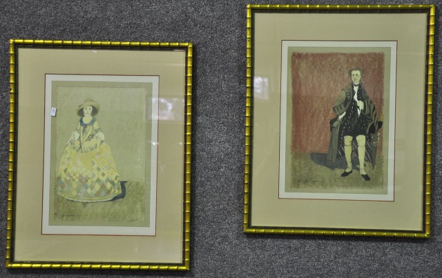 Appraisal: Pair of Theater Fashion PrintsSigned lower right Chancy Showing scenes