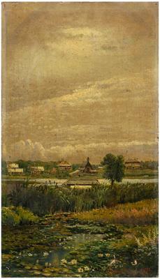 Appraisal: Painting Edmund Darch Lewis Pennsylvania - landscape with village and