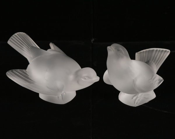 Appraisal: A pair of Lalique crystal bird figures engraved signature H