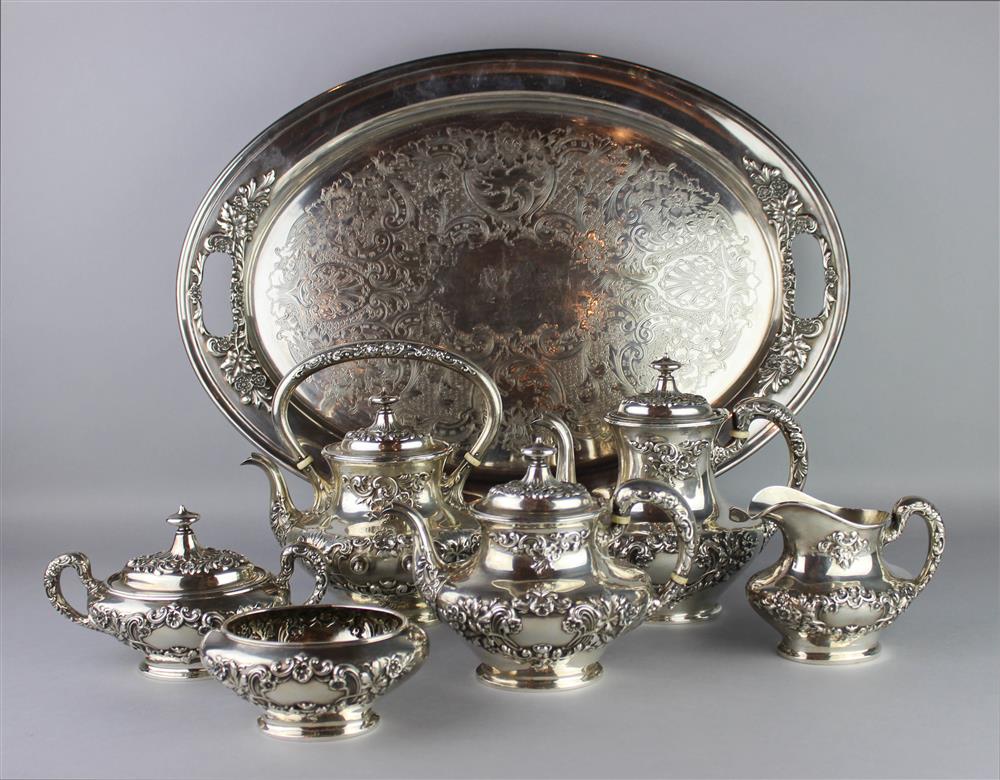 Appraisal: GORHAM SILVER SIX PIECE TEA AND COFFEE SERVICE WITH PLATED