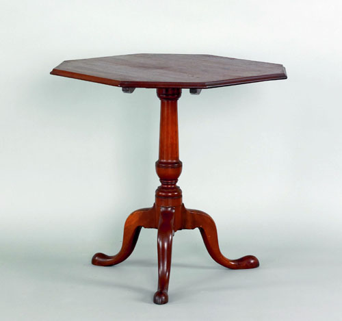 Appraisal: New England mahogany tea table late th c with an