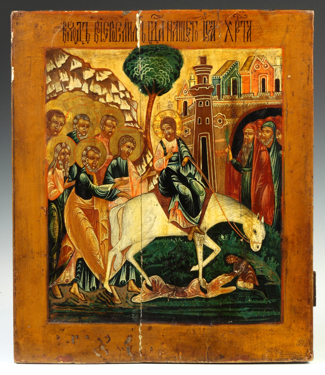 Appraisal: Russian Icon of Christ Entering Jerusalem th cent