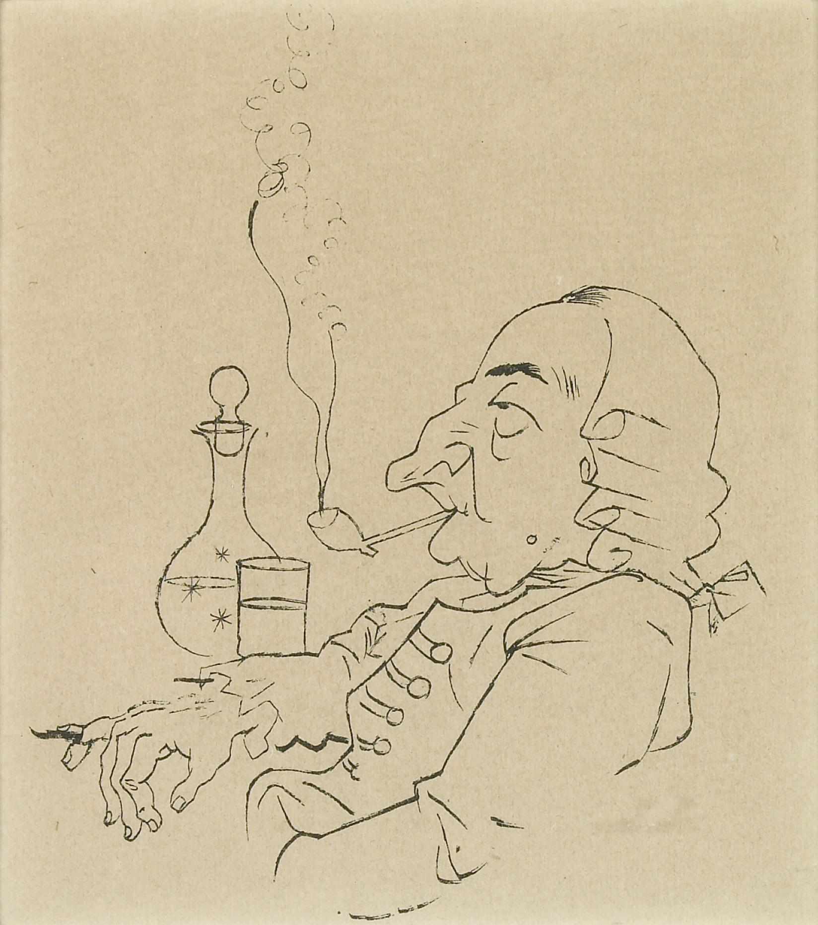 Appraisal: George Grosz German - Untitled The Smoker c Photolithograph on