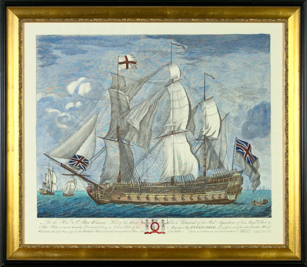 Appraisal: British School th Century Ships from His Majesty's Fleet pair