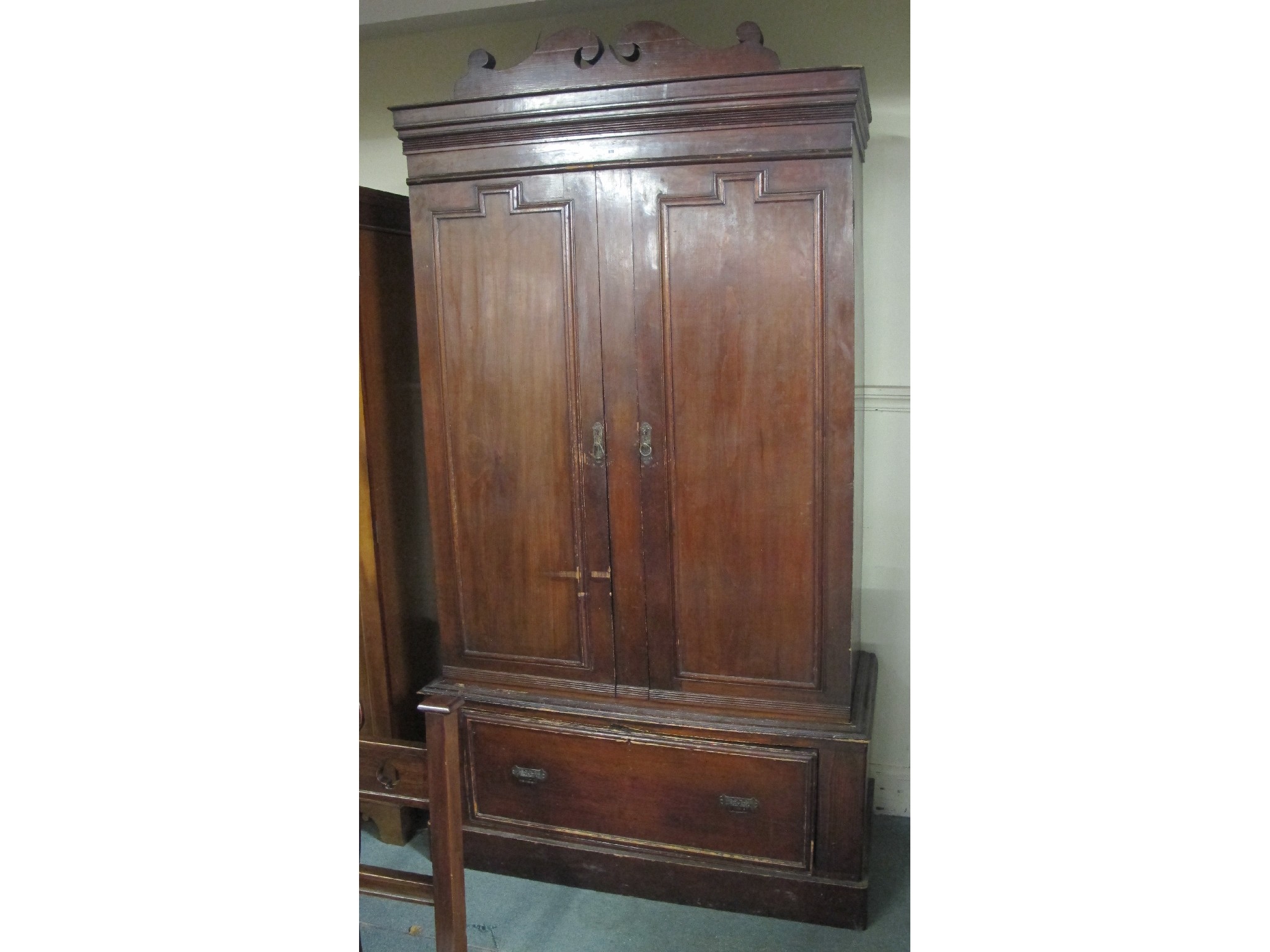 Appraisal: Converted Victorian wardrobe on base