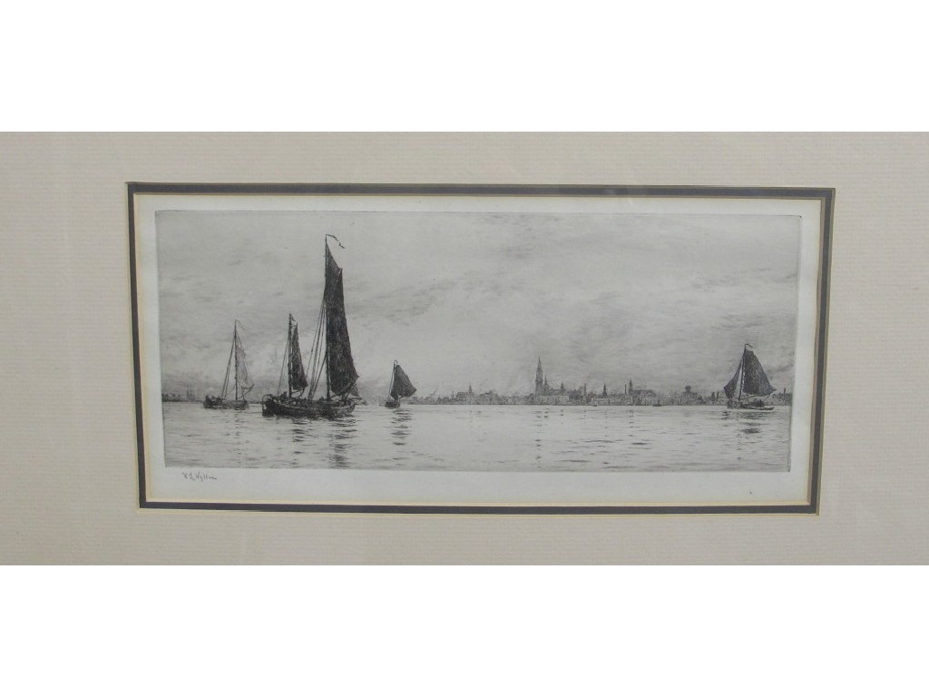 Appraisal: WILLIAM LIONEL WYLLIE RA RE Drypoint 'Antwerp' signed in pencil