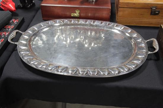 Appraisal: STERLING SILVER TRAY Handled tray impressed ''Tobiara Sterling Mexico'' ''