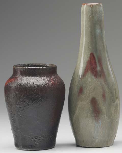 Appraisal: DEDHAM Two experimental vases by Hugh Robertson one covered in