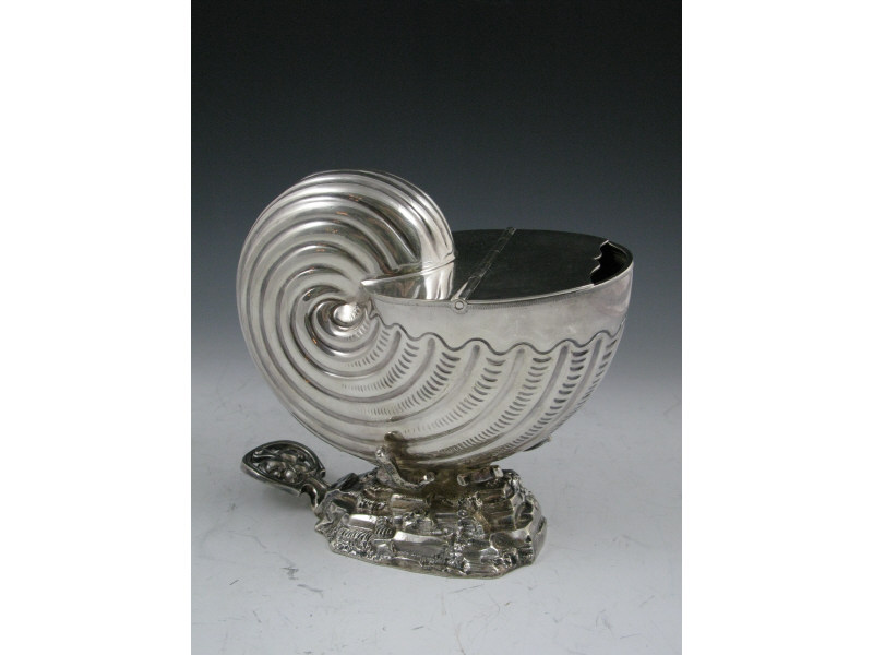 Appraisal: Silverplate Sauce Boat English th c in the form of