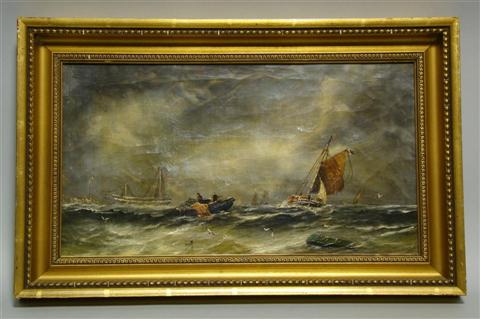 Appraisal: Probably FREDERICK WILLIAM WATTS BRITISH - SAIL BOATS Oil on