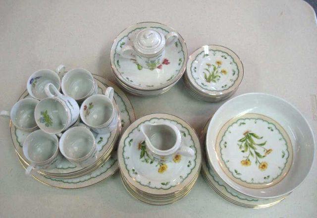 Appraisal: George Briard Partial Porcelain Service Midcentury Victorian Garden from the