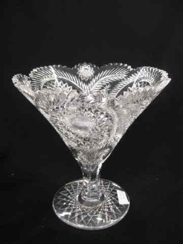 Appraisal: Large Art Glass Vase unusual featheringand hobstar designs martini glass