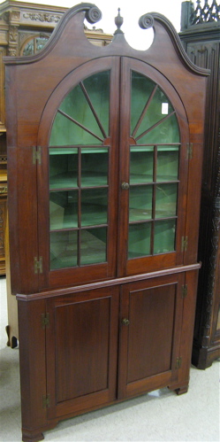 Appraisal: CHIPPENDALE STYLE MAHOGANY CORNER CABINET Howard Ziegler cabinetmaker Philadelphia in