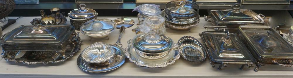 Appraisal: COLLECTION OF SILVERPLATE TRAYS DISHES WARMERS AND OTHER ARTICLESCollection of