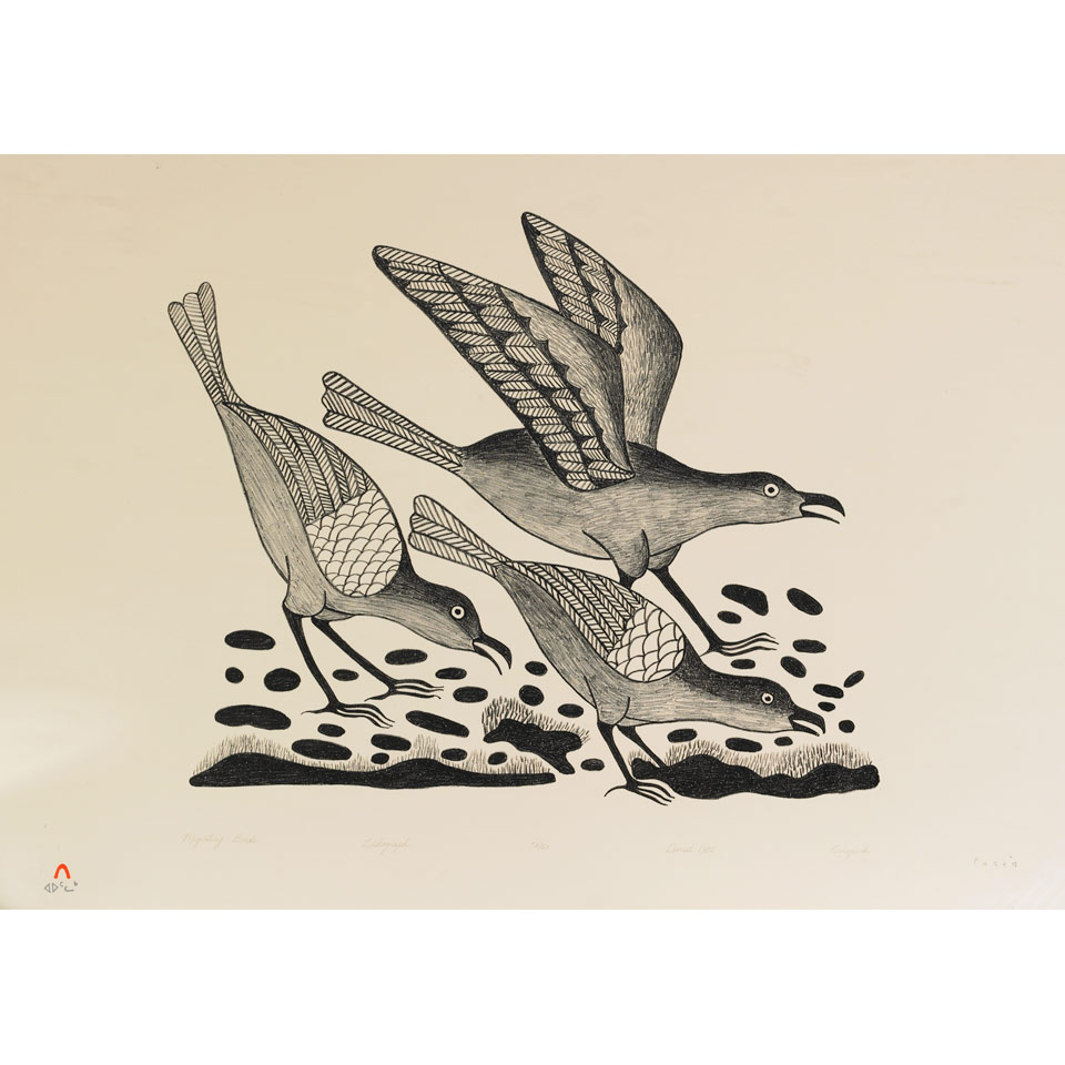 Appraisal: KENOJUAK ASHEVAK - E - Cape Dorset MIGRATING BIRDS lithograph