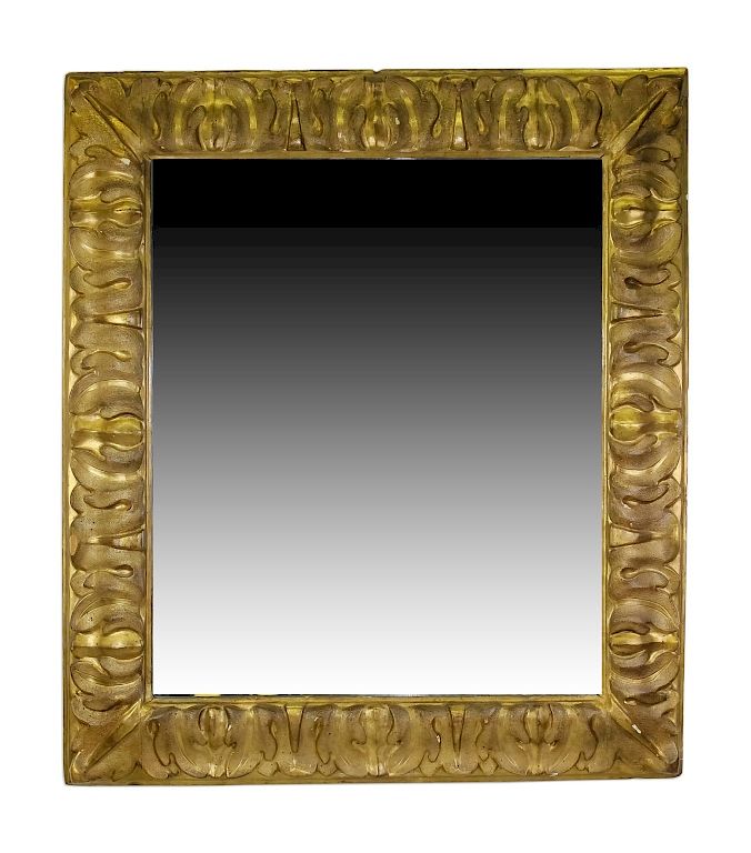 Appraisal: Ornate Gilt Carved Wood Hanging Wall Mirror DAMONE Large gilt