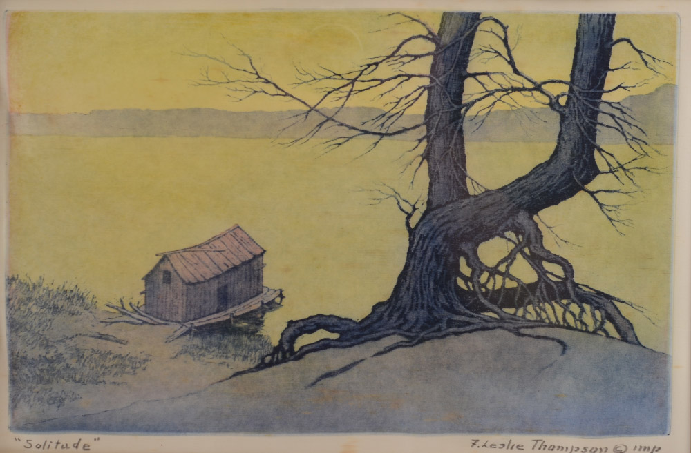 Appraisal: THOMPSON F Leslie American - ''Solitude'' Etching Silk sight size