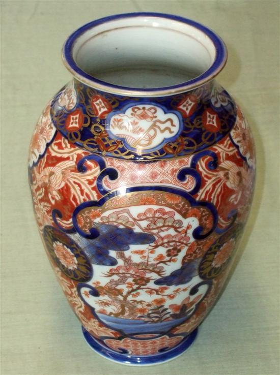 Appraisal: Japanese Nishikida vase late th century with panels of flowering