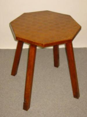 Appraisal: AN ADZED OAK OCCASIONAL TABLE by Tom Gnomeman Whitaker the