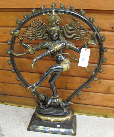 Appraisal: EAST INDIAN BRONZE CHOLA STATUE depicting Shiva dancing as Nataraja