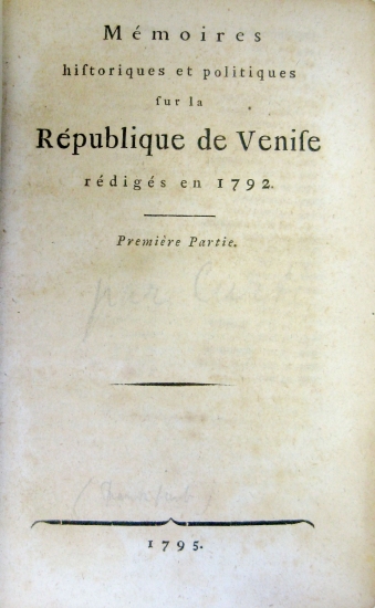 Appraisal: CURTI LEOPOLDO Conte M moires Historiques et Politiques sur la