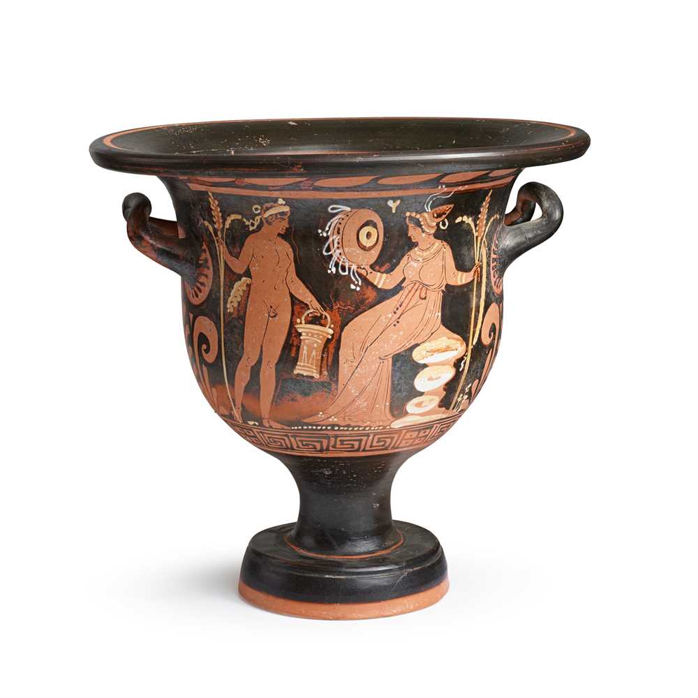 Appraisal: ANCIENT GREEK APULIAN RED FIGURE BELL KRATER SOUTH ITALY -