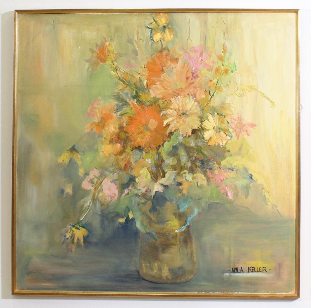 Appraisal: MYLA KELLER Portland Oregon st century oil on canvas floral