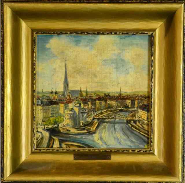 Appraisal: Austrian School View Of Vienna Oil Painting On CanDepicting a