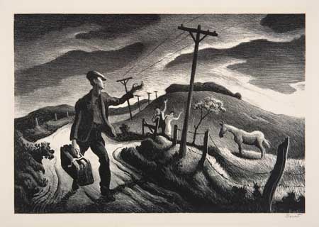 Appraisal: THOMAS HART BENTON The Boy Lithograph x mm x inches