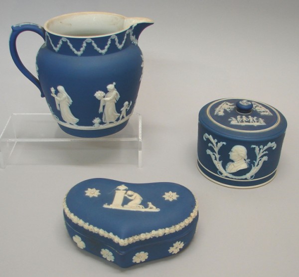 Appraisal: Lot of three One tall Wedgwood pitcher with classical frieze