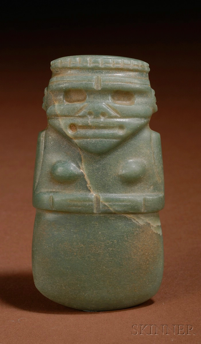 Appraisal: Pre-Columbian Carved Jade Celt Costa Rica Nicoya c - A