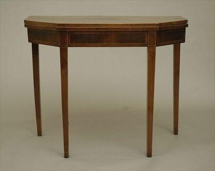 Appraisal: George III Mahogany Inlaid Flip-Top Card Table