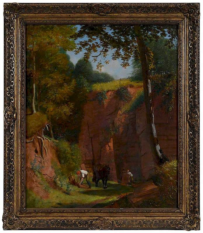 Appraisal: Follower of Gustave Courbet French - Stone Quarry unsigned oil