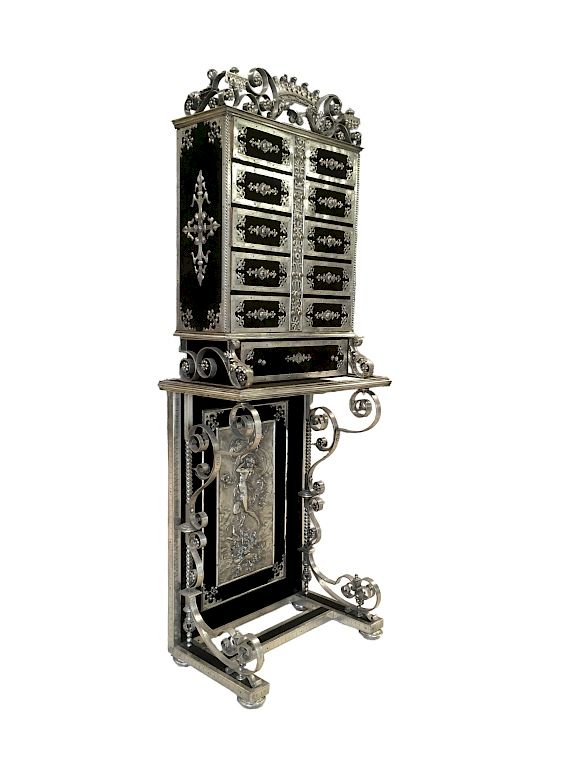 Appraisal: Duke Austria Este Hastee th Century Cabinet Hand Wrought Iron