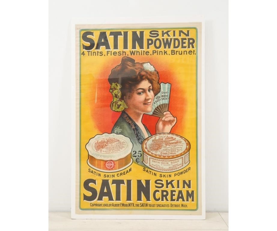 Appraisal: Satin Skin Powder poster copyright by Wood Detroit MI laid