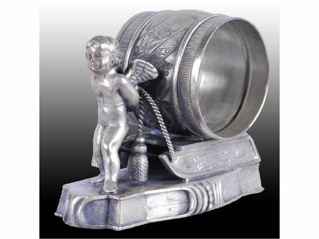 Appraisal: Winged Cherub Pulls Sled Figural Napkin Ring Description Raised base