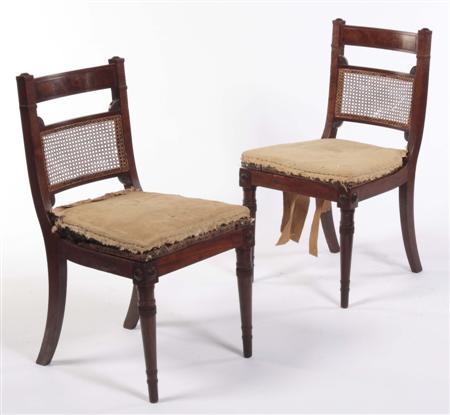 Appraisal: A set of six th century mahogany dining chairs each