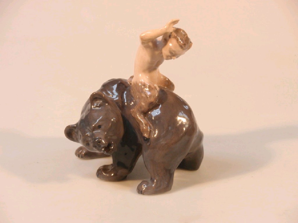 Appraisal: A Royal Copenhagen figure group of a fawn seated on