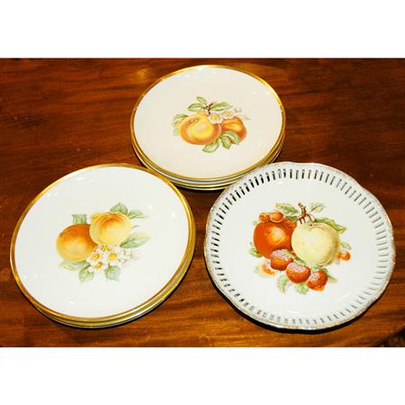 Appraisal: Group of Eight Transfer Decorated Porcelain Fruit Plates Estimate -