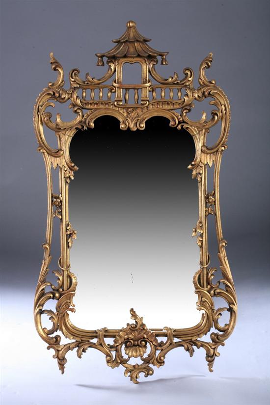 Appraisal: GEORGE II STYLE GILTWOOD WALL MIRROR th century in the